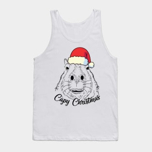 Capy or Huppy Christmas Capybara Holidays Santa Design Tank Top